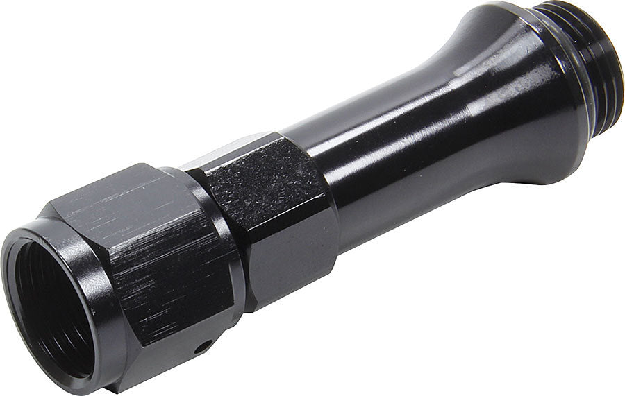 Carburetor Inlet Fitting - Straight - 8 AN Female to 3/4-16 in Male O-Ring - 3 in Long - Aluminum - Black Anodized - Holley Carburetors - Each