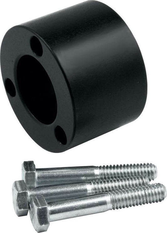 Steering Wheel Spacer - 1-1/2 in Thick - Hardware Included - Aluminum - Black Anodized - Each