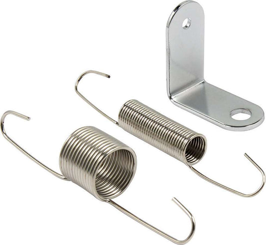 Throttle Return Spring Kit - Manifold Mount - 4-1/4 in Length - 1-1/2 in Tall Bracket - Steel - Chrome / Zinc Oxide - Universal - Kit