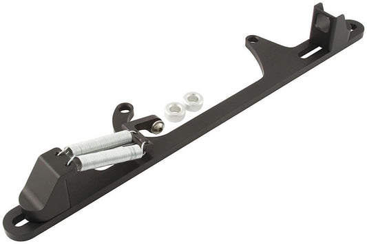 Throttle Cable Bracket - Carb Mount - Return Spring - Aluminum - Black Anodized - GM Cable - Dominator Flange - Kit