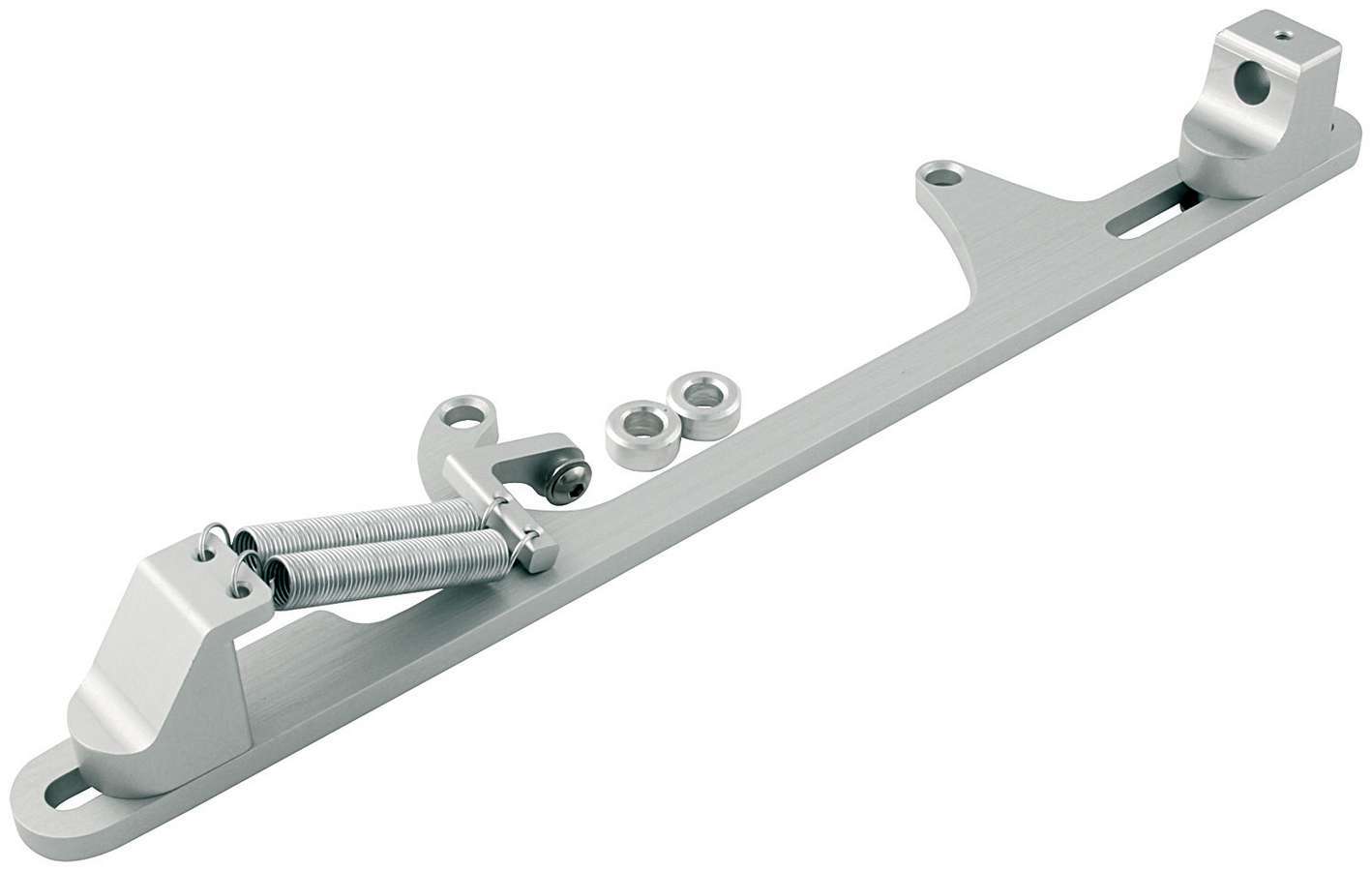 Throttle Cable Bracket - Carb Mount - Return Spring - Aluminum - Clear Anodized - Morse Cable - Dominator Flange - Kit