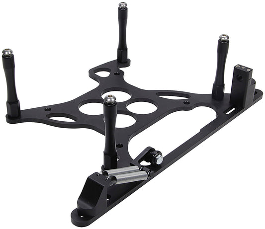 Scoop Tray Mount - Hardware Included - Aluminum - Black Anodized - Square Bore Carburetors - Each