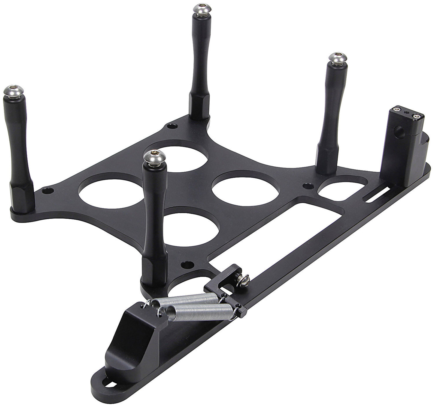 Scoop Tray Mount - Hardware Included - Aluminum - Black Anodized - Dominator Carburetors - Each