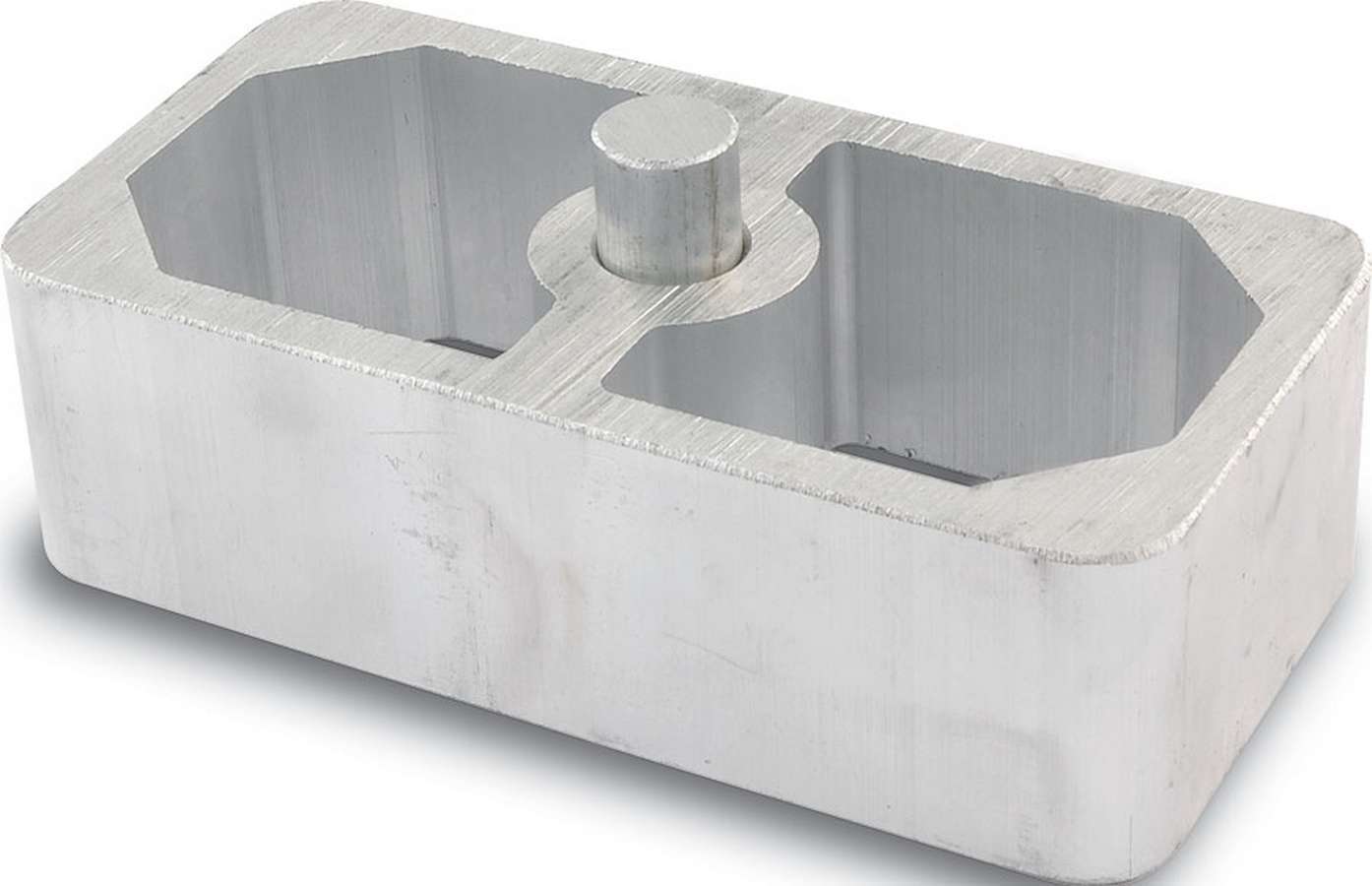 Leaf Spring Block - 1.5 in Height - 2.5 in Width - 5 in Length - 9/16 in Diameter Pin - Extruded Aluminum - Natural - Universal - Each