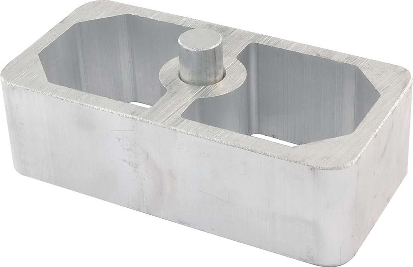 Leaf Spring Block - 2 in Height - 2.5 in Width - 5 in Length - 9/16 in Diameter Pin - Extruded Aluminum - Natural - Universal - Each