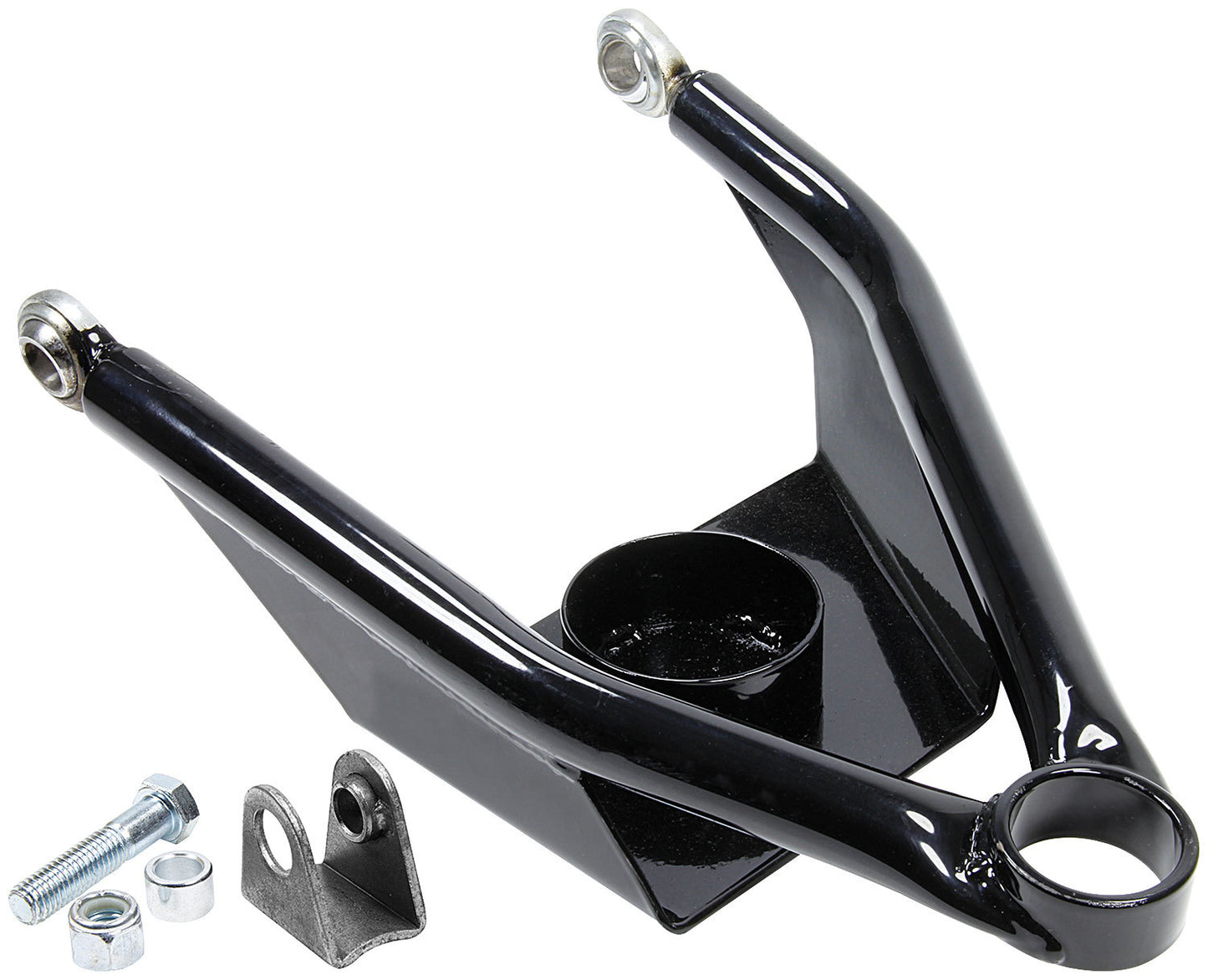 Control Arm - Tubular - Round Tube - 3/4 in Rod End - Driver Side - Lower - Press-In Ball Joint - Steel - Black Powder Coat - GM X-Body 1968-74 - Each