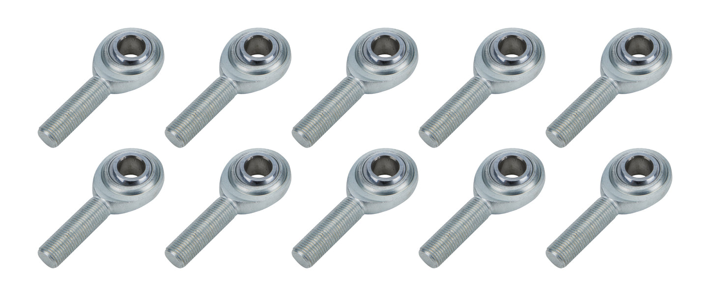 Rod End - Standard - Spherical - 1/2 in Bore - 1/2-20 in Right Hand Male Thread - Steel - Zinc Oxide - Set of 10