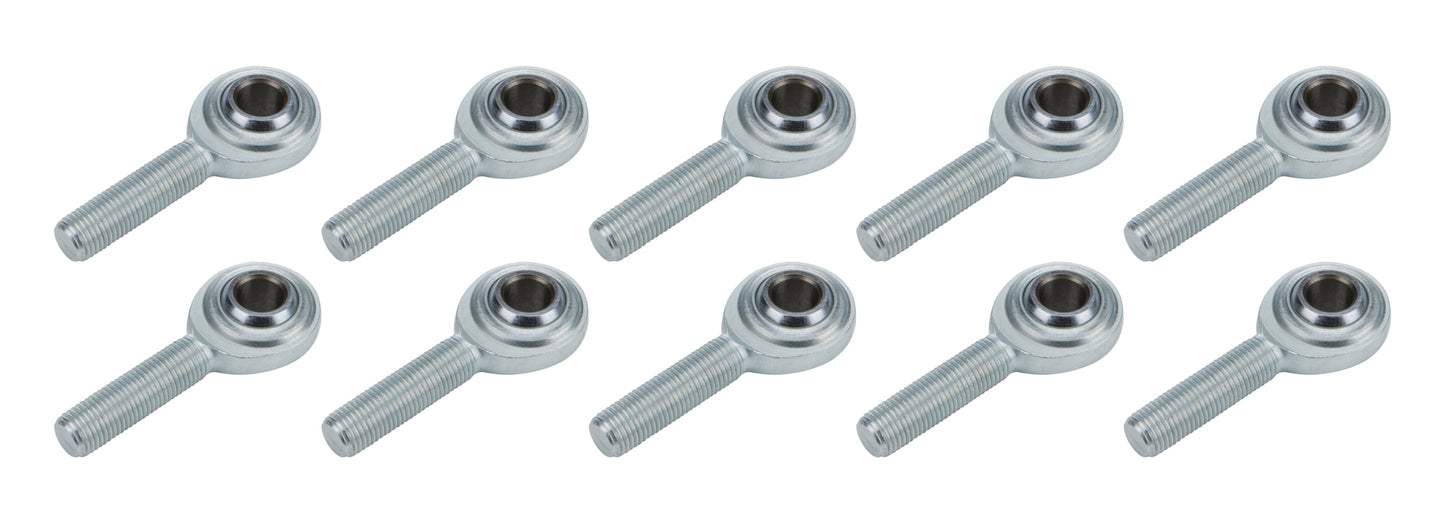 Rod End - Standard - Spherical - 3/8 in Bore - 3/8-24 in Left Hand Male Thread - Steel - Zinc Oxide - Set of 10