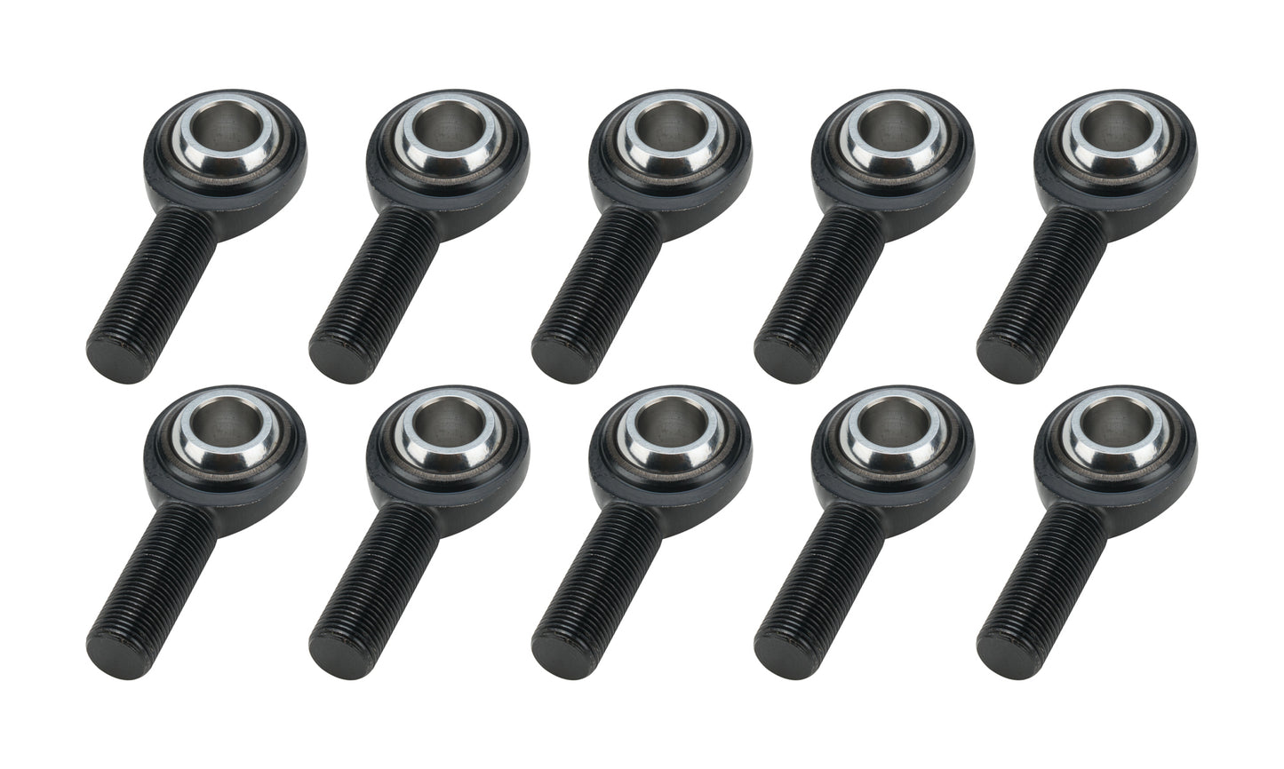 Rod End - Pro Series - Spherical - 5/8 in Bore - 5/8-18 in Right Hand Male Thread - Chromoly - Black Oxide - Set of 10