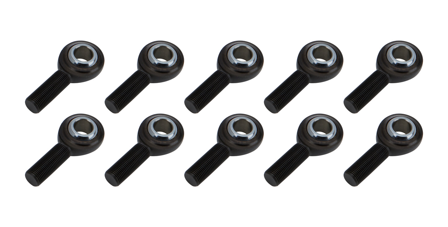 Rod End - Pro Series - Spherical - 5/8 in Bore - 5/8-18 in Right Hand Male Thread - PTFE Lined - Chromoly - Black Oxide - Set of 10