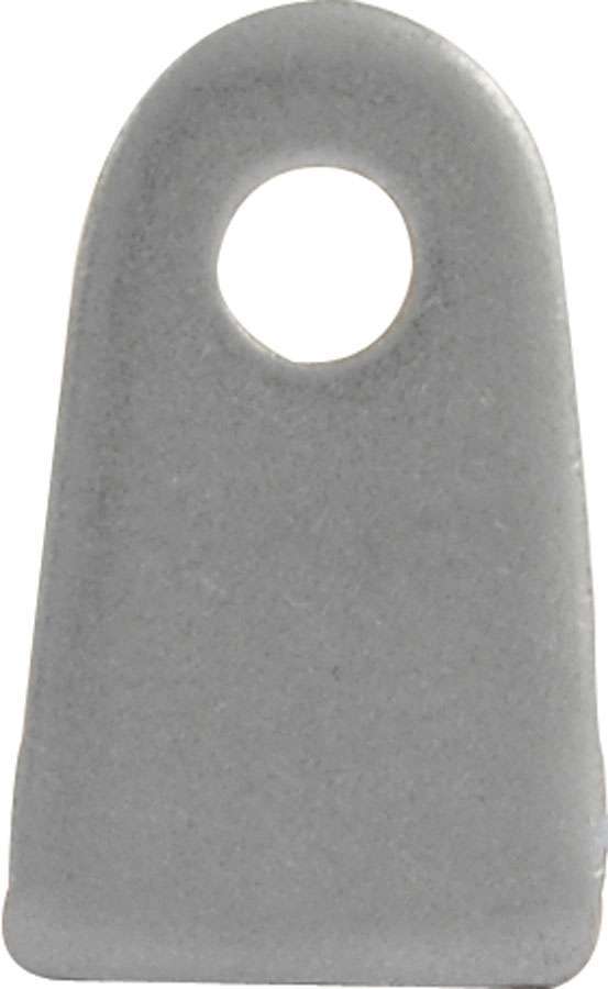 Chassis Tab - Bumper Tab - Flat - 1/4 in Mounting Hole - 0.125 in Thick - Steel - Natural - Set of 25