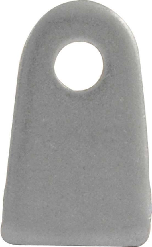 Chassis Tab - Bumper Tab - Flat - 1/4 in Mounting Hole - 0.125 in Thick - Steel - Natural - Set of 25