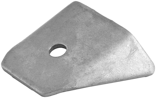 Chassis Tab - Body Brace - Flat - Gusseted - 1/4 in Mounting Hole - 0.085 in Thick - Steel - Natural - Set of 4