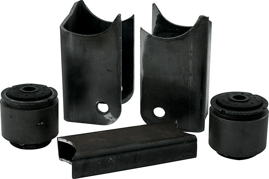 Trailing Arm Bracket - Lowered - Lower / Upper - 3 in OD Axle Tubes - 1 Hole - Steel - Black Paint - GM G-Body Chassis - Kit