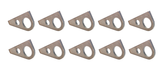 Tie Down Bracket - Weld-On - One 5/8 in Mounting Hole - One 1-1/4 in Mounting Hole - 0.25 in Thick - Steel - Natural - Set of 10