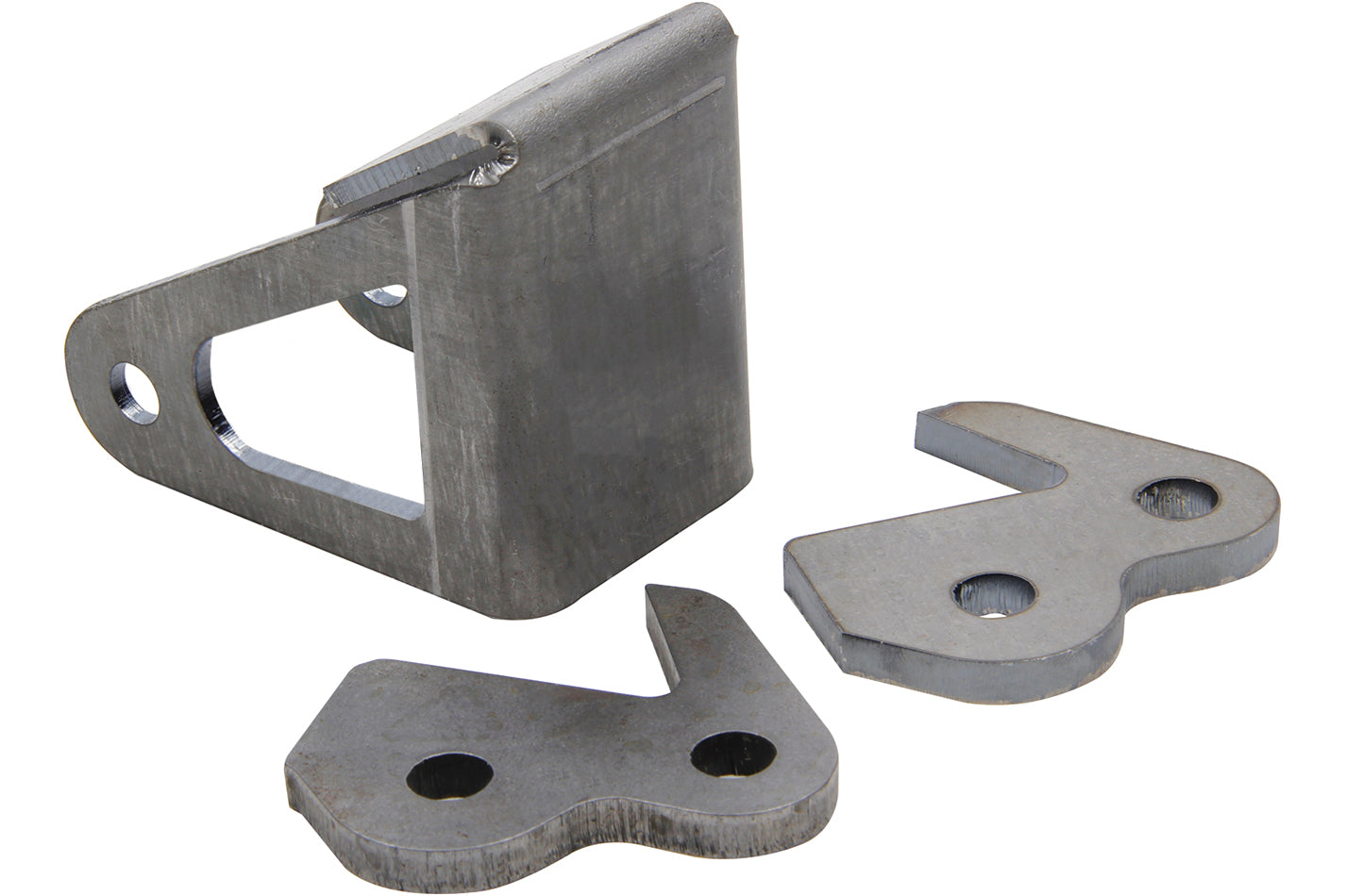 Wheelie Bar Wheel Bracket - Weld-On - Dual Tab - 3/8 in ID Axle Hole - Steel - Natural - 4 in OD Wheel - Kit