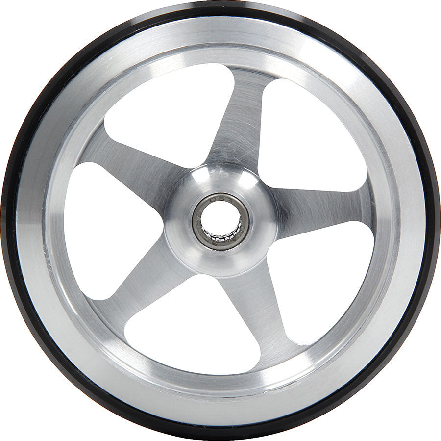 Wheelie Bar Wheel - 5 Spoke - 3/8 in Hole - Bearing Included - Aluminum / Polyurethane - Each