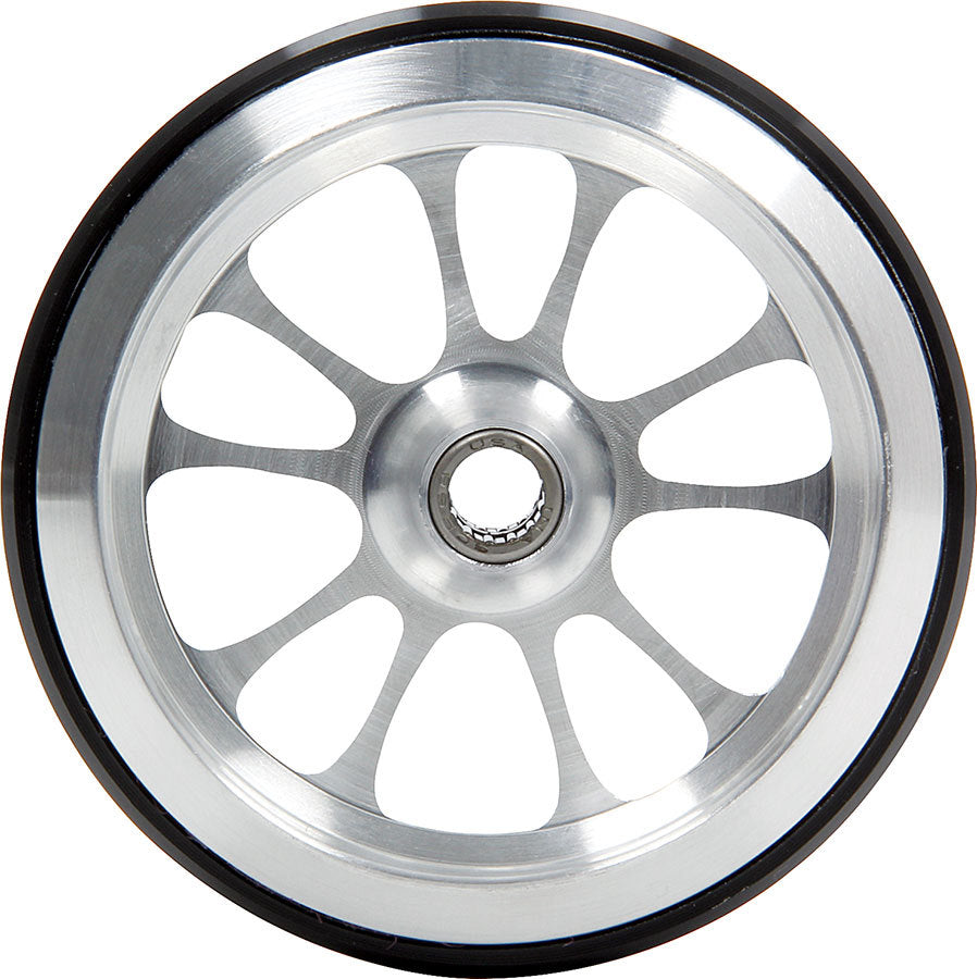 Wheelie Bar Wheel - 10 Spoke - 3/8 in Hole - Bearing Included - Aluminum / Polyurethane - Each