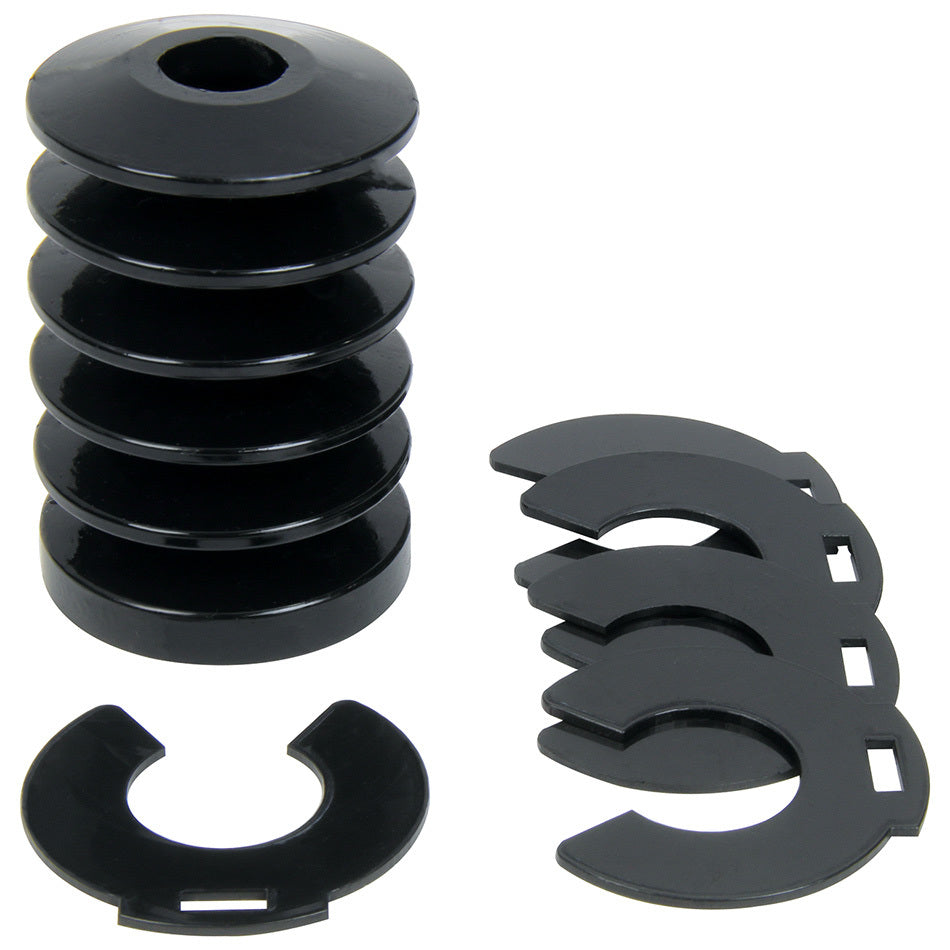 Bump Stop - 3 in Tall - 1.625 in OD - 1/16 in Thick Packer Shims Included - Polyurethane - Black - Each