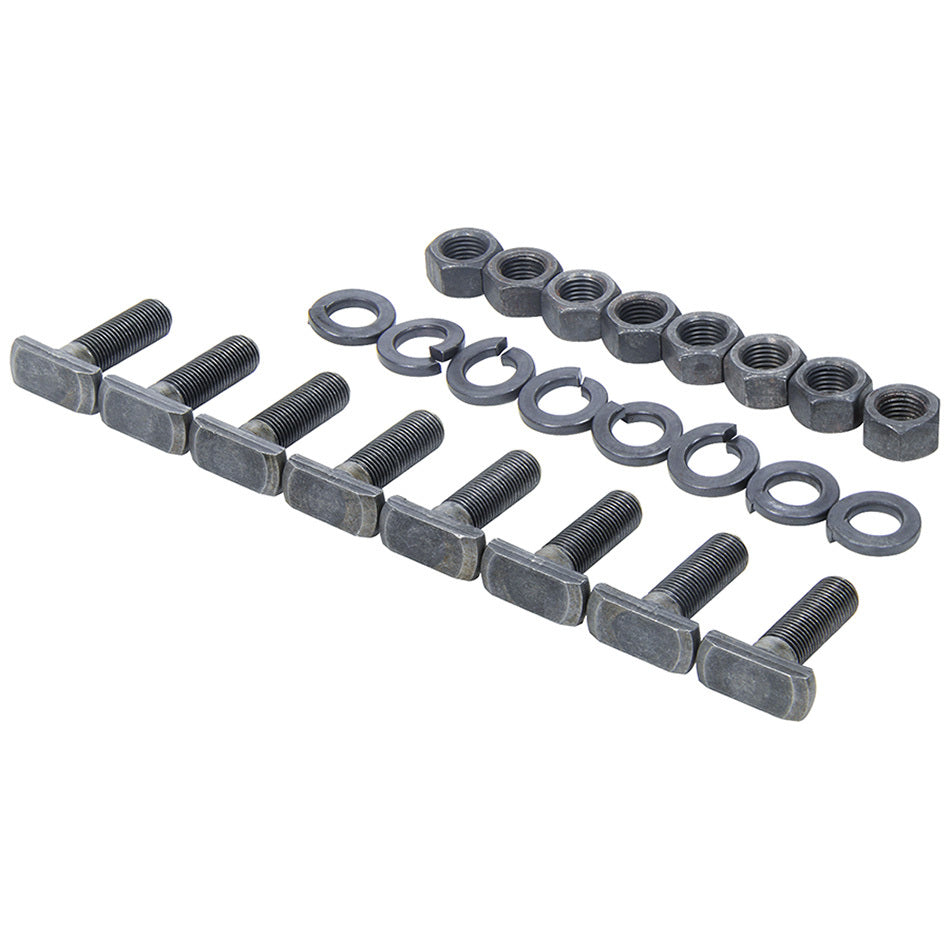 T-Bolt - 3/8-24 in Thread - 1.25 in Long - Steel - Black Oxide - Backing Plate - Ford 9 in - Set of 8