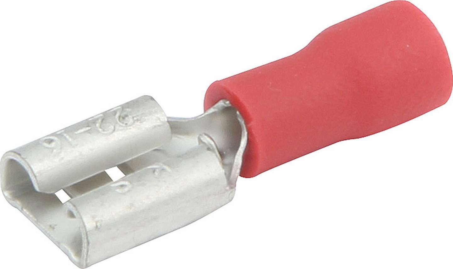 Spade Terminal - Insulated - 22-18 Gauge Wire - Female - Tin Plated Copper / Plastic - Red - Set of 20