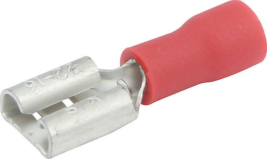 Spade Terminal - Insulated - 22-18 Gauge Wire - Female - Tin Plated Copper / Plastic - Red - Set of 20