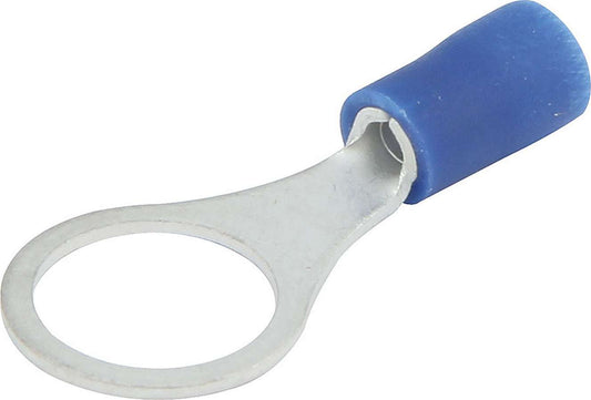 Ring Terminal - Insulated - 16-14 Gauge Wire - 3/8 in Hole - Tin Plated Copper / Plastic - Blue - Set of 20