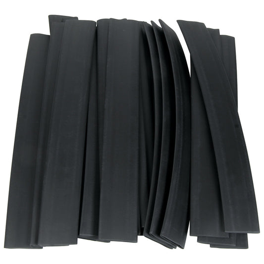 Shrink Sleeve Tubing - 1/2 in - Plastic - Black - Set of 20