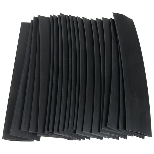 Shrink Sleeve Tubing - 3/4 in - Plastic - Black - Set of 20