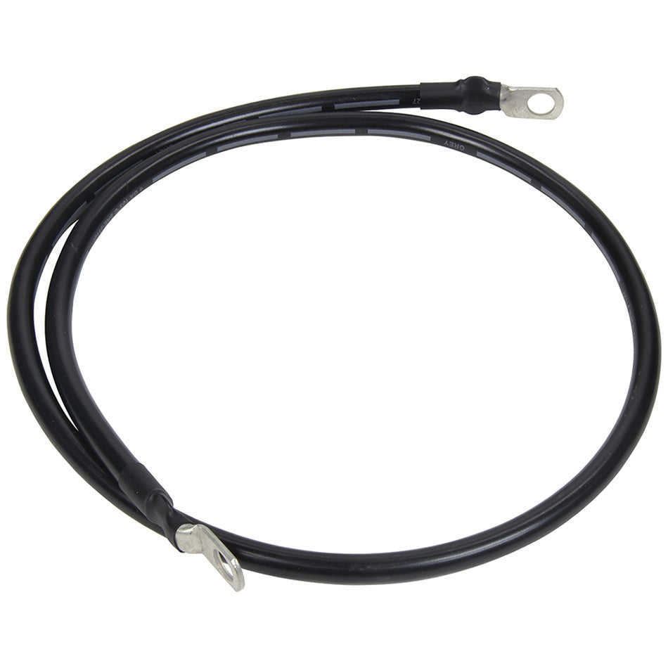 Battery Cable - 4 Gauge - 25 in - Copper - 3/8 in Ring Terminals - Black - Each