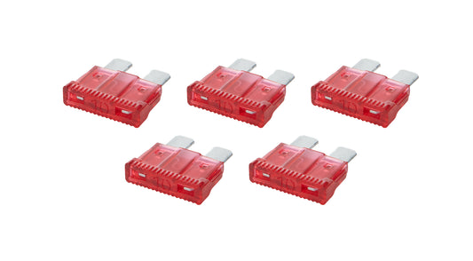 Fuse ATC - 10 amps - Plastic - Red - Set of 5