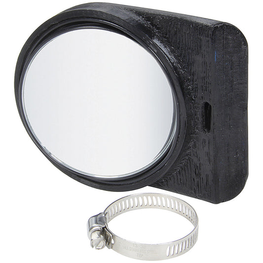 Mirror - Side View - Round - Adjustable - 3 in Diameter - Bracket Included - Plastic - Black - Each