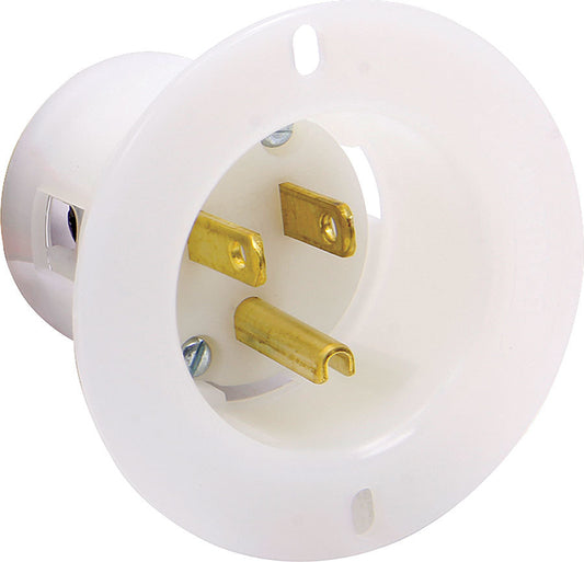 Accessory Plug-In - 110V - Flange Mount - Housing Only - 3-Prong Male Socket - Each