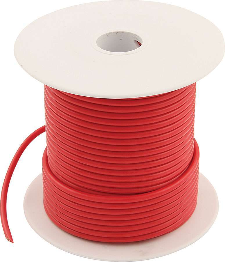 Wire - 14 Gauge - 100 ft Roll - Plastic Insulation - Copper - Red - Each