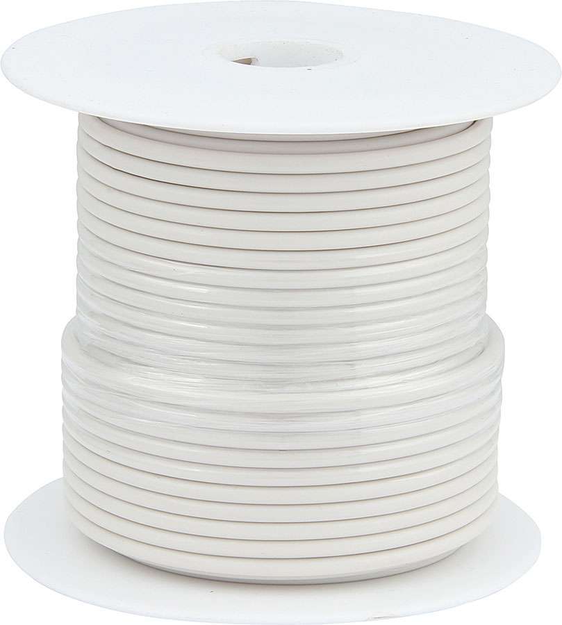 Wire - 14 Gauge - 100 ft Roll - Plastic Insulation - Copper - White - Each