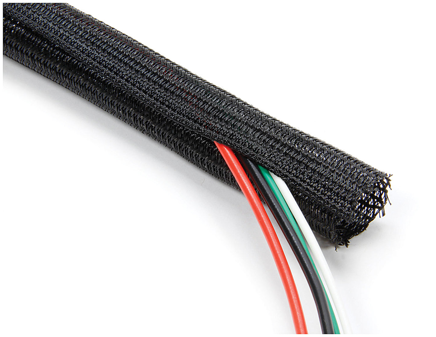 Hose and Wire Sleeve - 1/8 in Diameter - 20 ft - Split - Braided Plastic - Black - Each