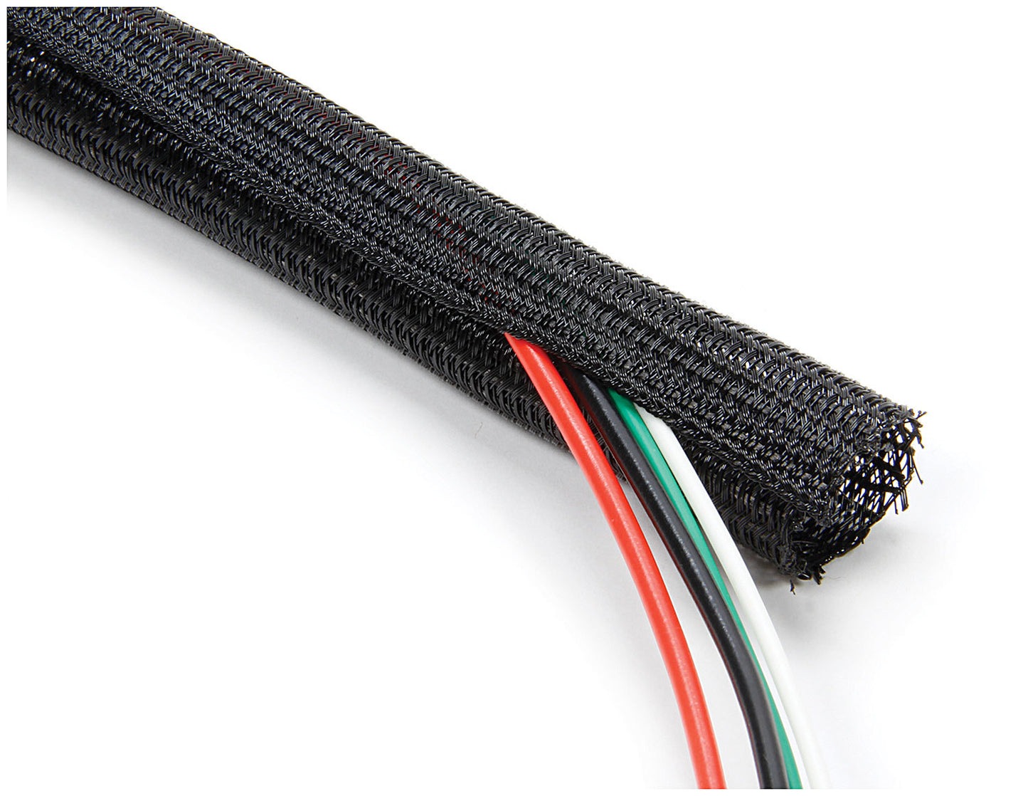 Hose and Wire Sleeve - 1/2 in Diameter - 10 ft - Split - Braided Plastic - Black - Each