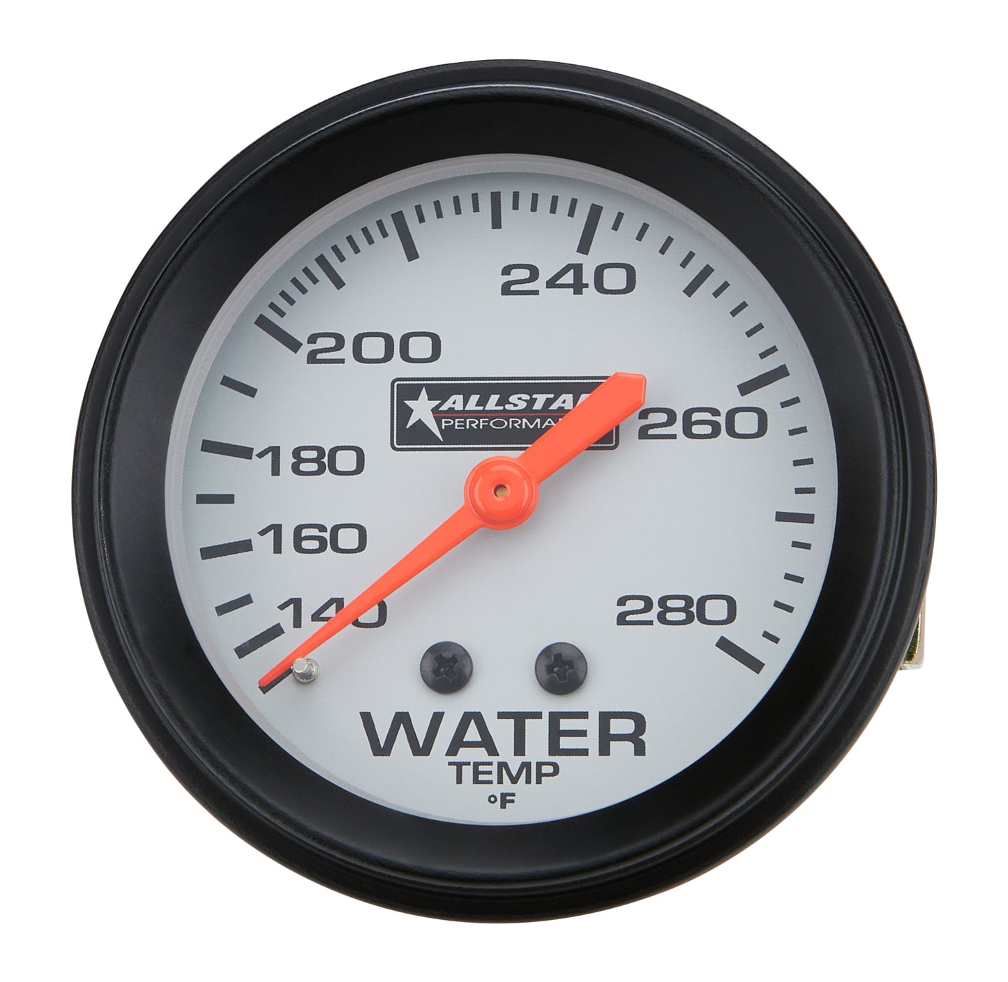 Water Temperature Gauge - 140-280 Degree F - Mechanical - Analog - Full Sweep - 2-5/8 in Diameter - Silver Face - Each