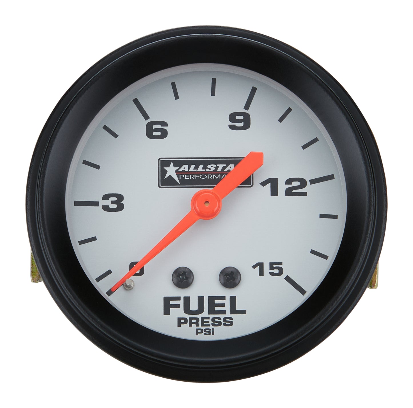 Fuel Pressure Gauge - 0-15 psi - Mechanical - Analog - Full Sweep - 2-5/8 in Diameter - Silver Face - Each