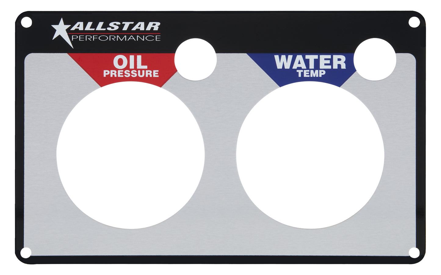 Gauge Panel Face Plate - Oil Pressure / Water Temperature - Aluminum - Allstar Gauge Panels - Each