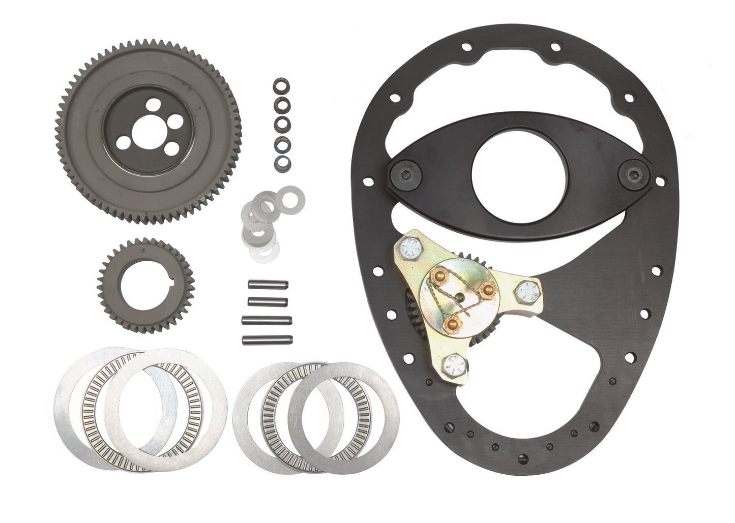 Timing Gear Drive - 3 Gear Drive - Fixed Idler Gear - Aluminum Plate / Steel Gears - Small Block Chevy - Kit