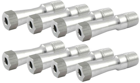 Lifter Valley Vents - Hex Head - 1/4 in NPT - Aluminum - Clear Anodized - Small Block Chevy - Set of 8