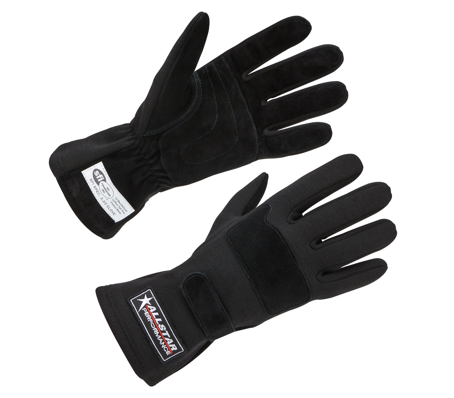 Driving Gloves - SFI 3.3/5 - Double Layer - Nomex / Suede - Black / Black - Small - Pair