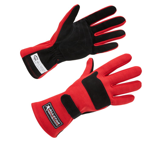 Driving Gloves - SFI 3.3/5 - Double Layer - Nomex / Suede - Red / Black - Small - Pair