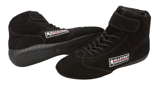 Driving Shoe - Mid-Top - SFI 3.3/5 - Suede Outer - Fire Retardant Cotton Inner - Black - Size 7 - Pair