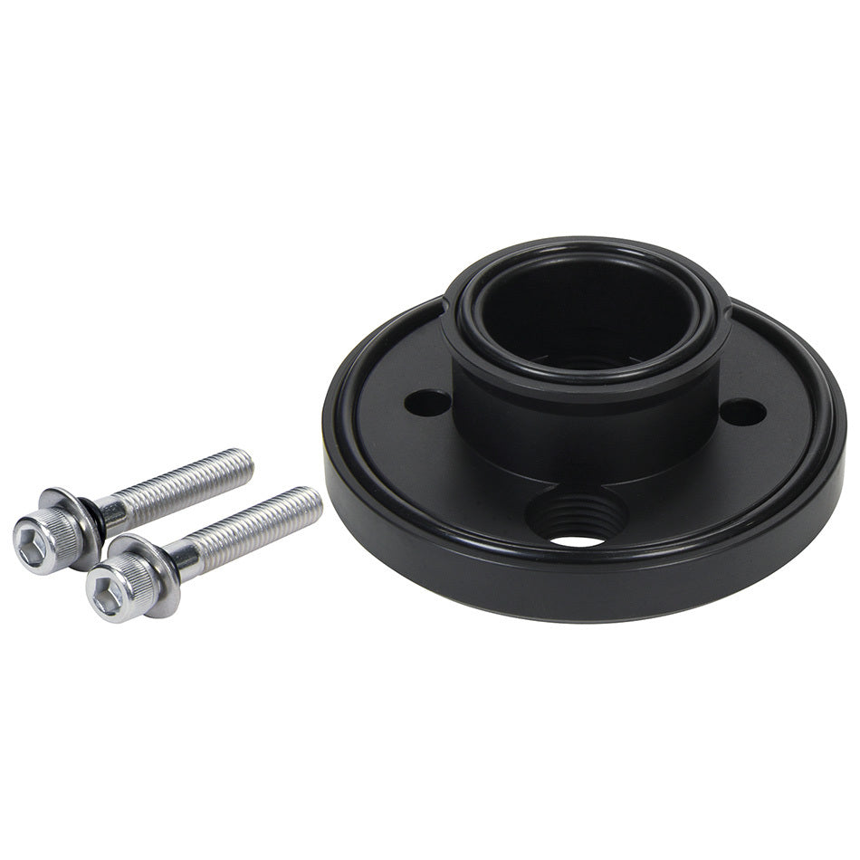 Remote Oil Filter Mount - Bolt-On - 1/2 in Female Inlet - 1/2 in Female Outlet - Aluminum - Black Anodized - Chevy V8 - Each