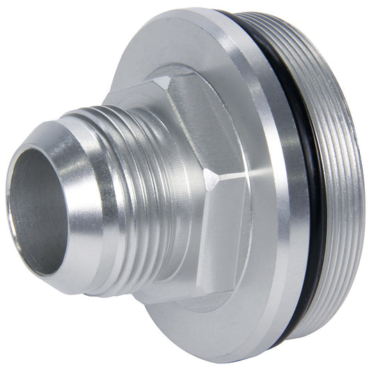 Oil Filter End Cap - 16 AN Male to 1-13/16-20 in Male - Aluminum - Clear Anodized - Allstar In-Line Oil Filters - Each