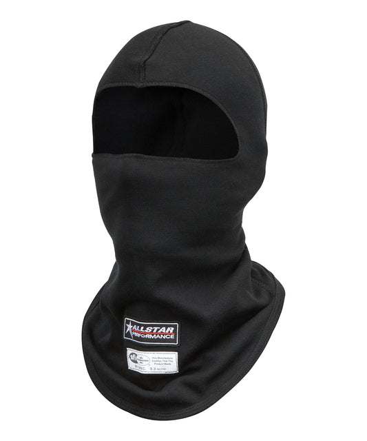 Head Sock - Single Eyeport - SFI 3.3 - Single Layer - Fire Retardant Cotton / Aramid Fiber - Black - One Size Fits All - Each