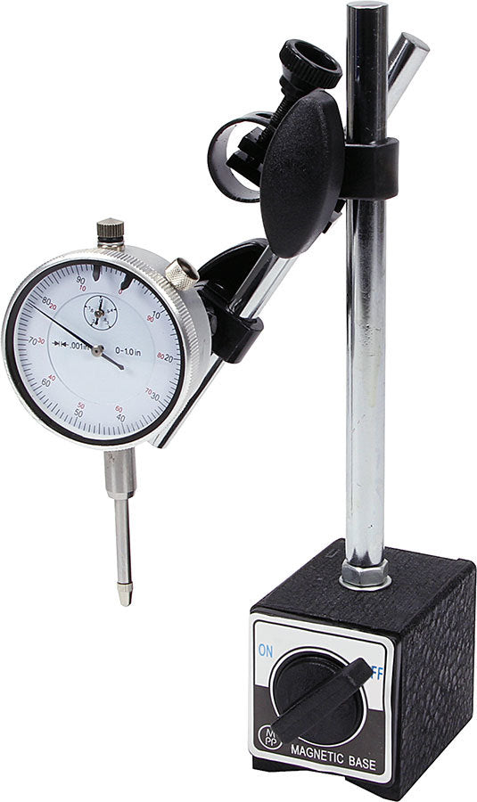 Dial Indicator Kit - 1 in Travel - 0.001 Increments - Magnetic Base - Kit