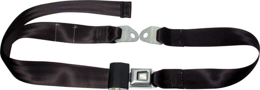 Seat Belt - Lap - Push Button Buckle - Bolt-On - Floor Mount - Polyester - Black - Each